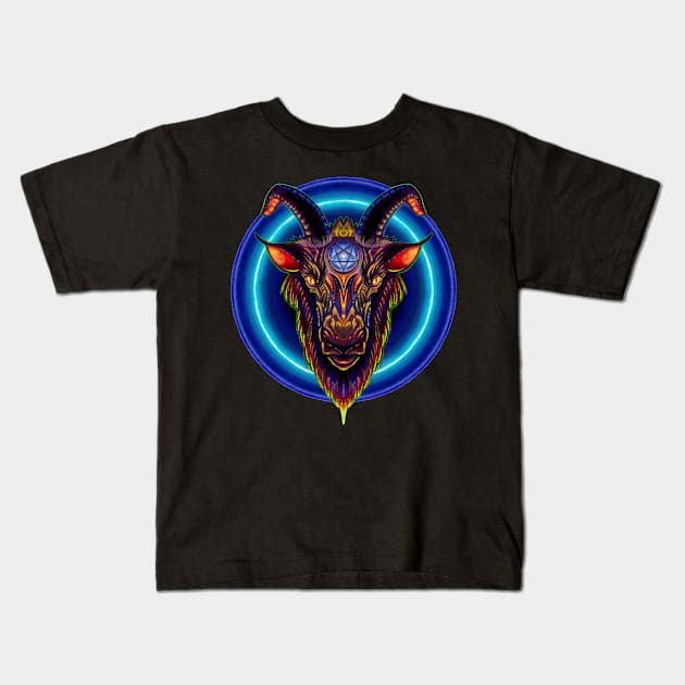 Goat Head Kids T-Shirt by emptyZdesign